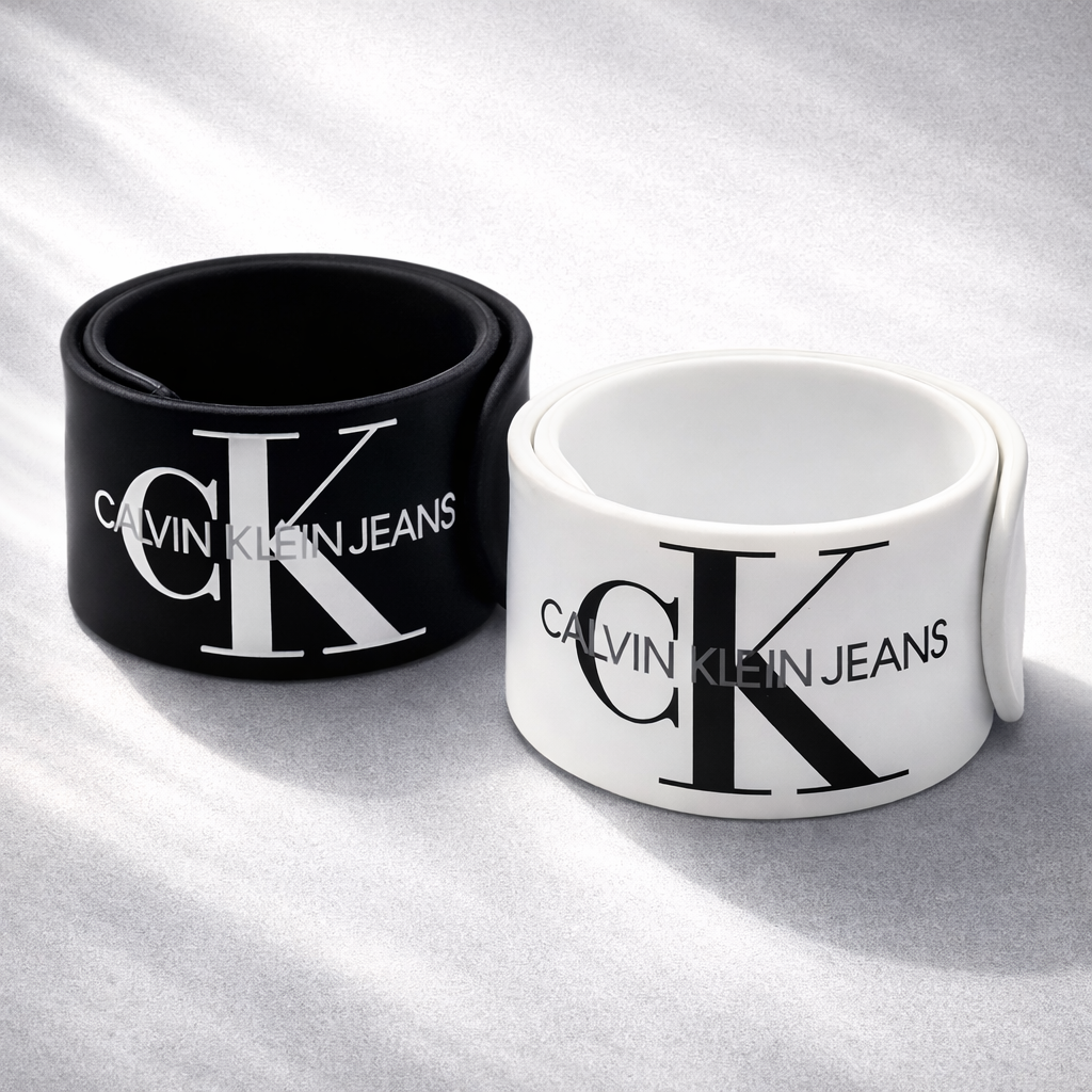 Calvin Klein Jeans Slap-Armband 2er Set Schwarz Weiß Magnet Verschluss Damen