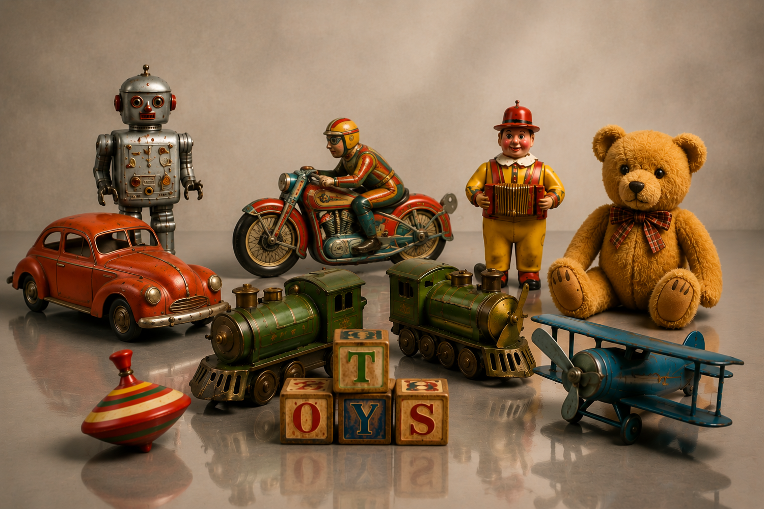 Antikes Vintage-Spielzeug – Klassische Sammlerstücke aus vergangenen Jahrzehnten