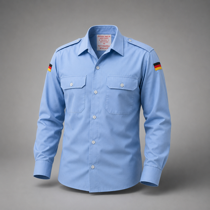 NEUWARE Bundeswehr Marine Bordhemd Hemd Blau Größe 39/40 Feuchter Ringelai