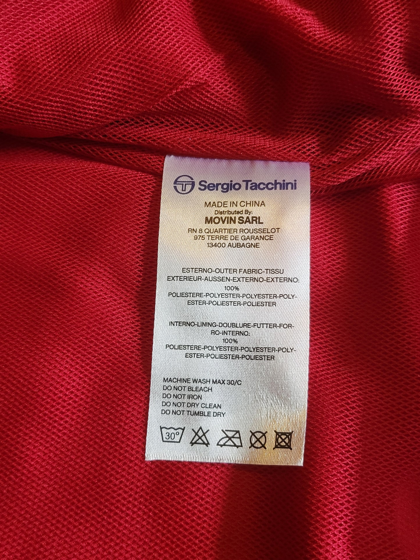 Sergio Tacchini Jacke XL Rot Trainingsjacke Track Jacket Sport NEU mit Etikett