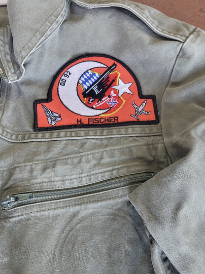 Bundeswehr Fliegeroverall 1988 Pilotenkombi Oliv mit Patches Goose Bay und mehr