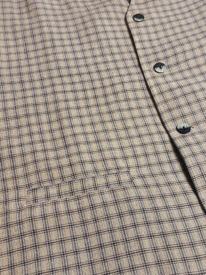 Vintage Lerros Weste 90er Jahre Leinen Viskose Karo Herrenweste Retro Casual gebraucht Neuwertig