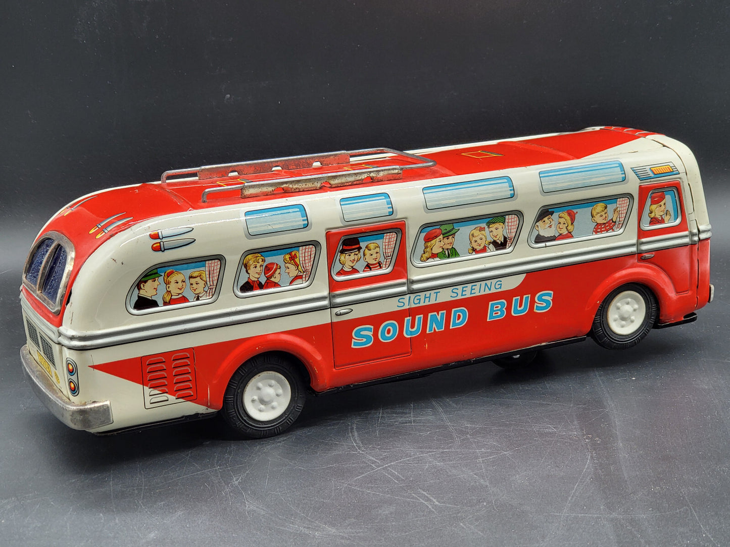 Vintage TM Masudaya Sound Bus – Japanisches Blechspielzeug aus den 60er Jahren