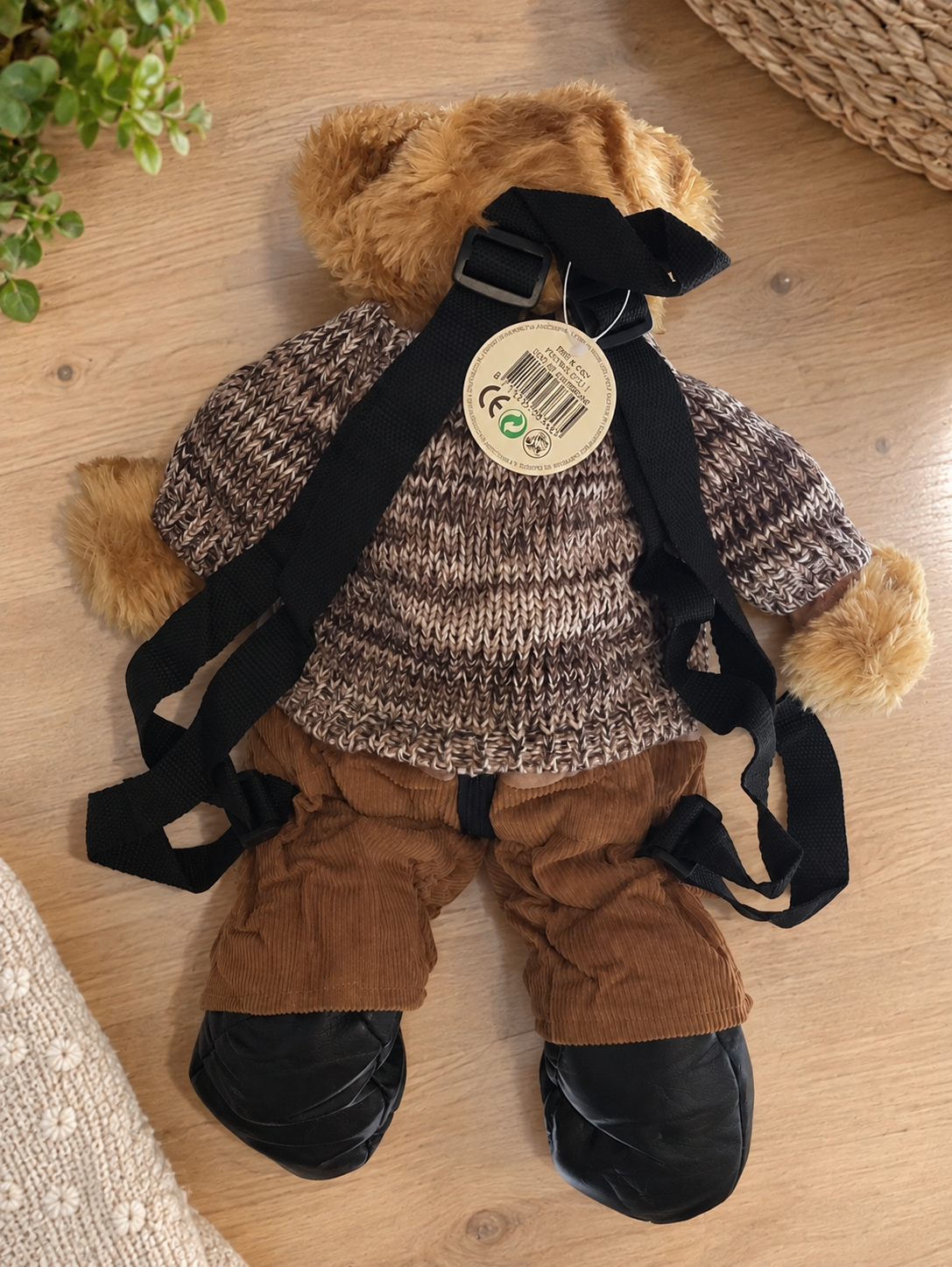 Kinder Rucksack Teddy Bär Plüsch 42 cm Kuscheltier Rucksack Verstellbar Neu