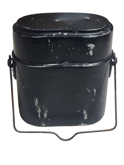 Original WW II Kochgeschirr M31 – Aluminium – schwarz – 2. Weltkrieg Feldgeschirr