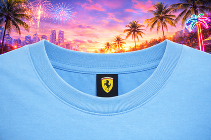 PUMA X Scuderia Ferrari Miami GP 2024 Race T-Shirt Herren Hellblau NEU OVP
