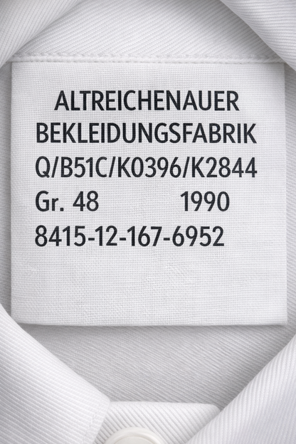 Original Bundeswehr Labor Arbeitskittel weiß Halb-Kittel Gr. 48 Neuware