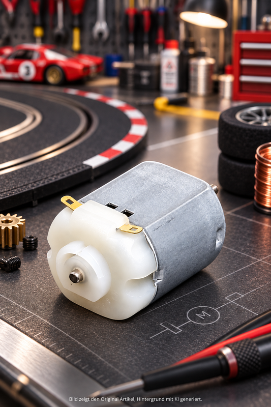 Johnson DC-Motor mit Kunststoff-Getriebekopf, Ø20 mm, Metallwelle 2 mm – Mini-Getriebemotor für Modellbau und Slotcar