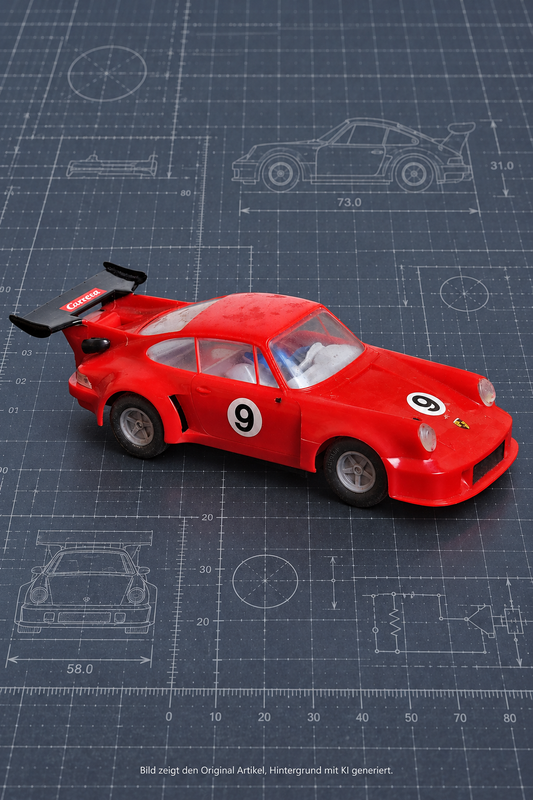Carrera Exclusiv Porsche 911 RSR Turbo Slotcar 20408 in Rot mit Startnummer 9, Maßstab 1:24