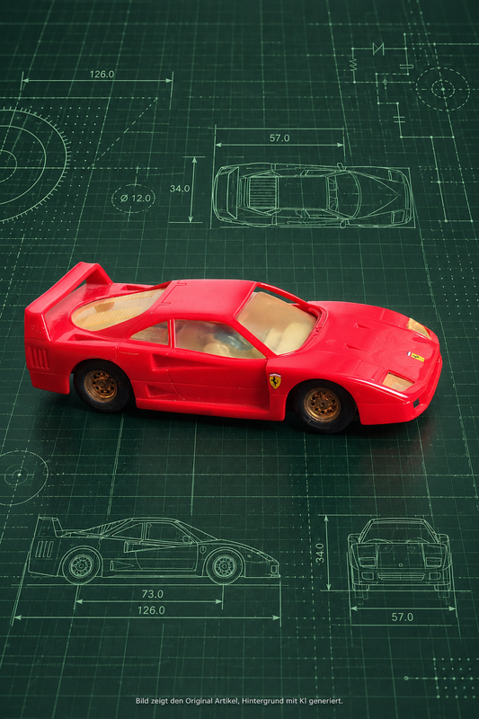 Carrera Exclusiv Ferrari F40 Slotcar in Rot, Maßstab 1:24, mit alters- und gebrauchsbedingten Spuren⠋

