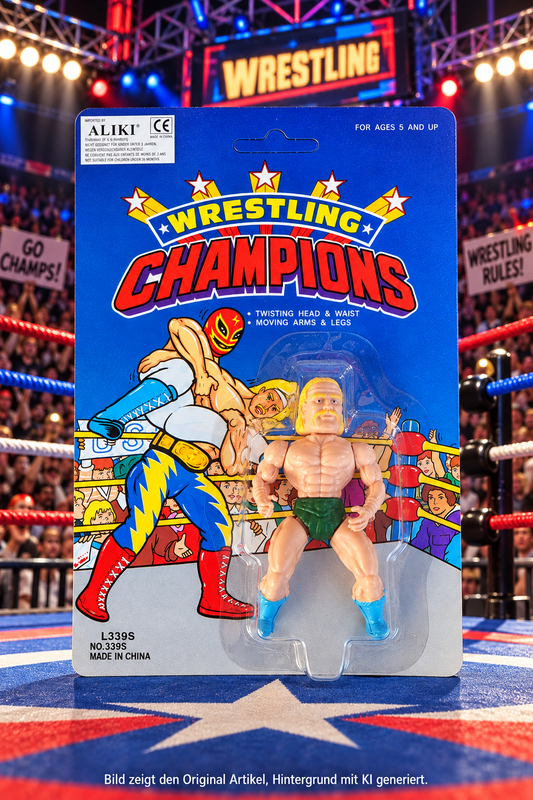 Vintage Bootleg Wrestling Figur Wrestling Champions in OVP Unpunched 90er MOC