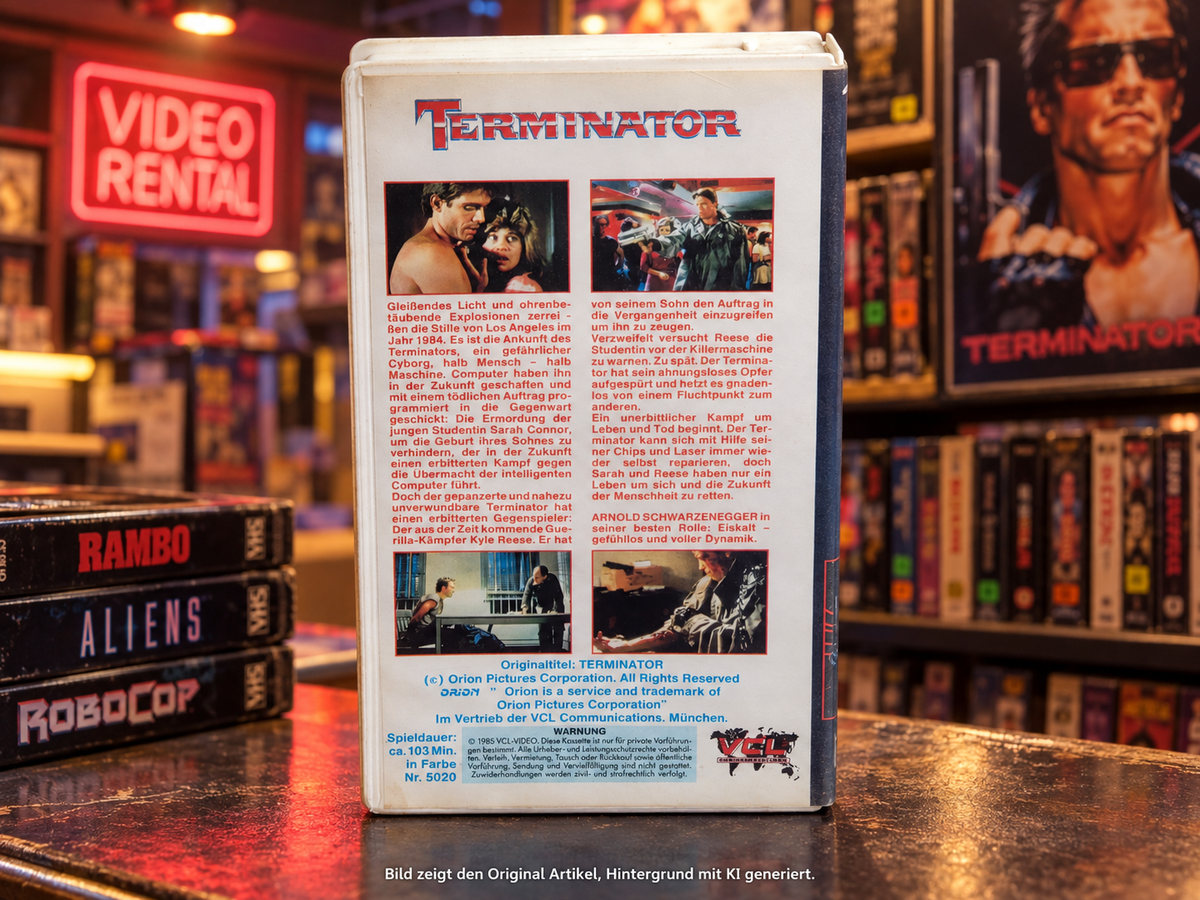 Terminator VHS 1984 Arnold Schwarzenegger VCL Video Nr. 5020 Original Vintage