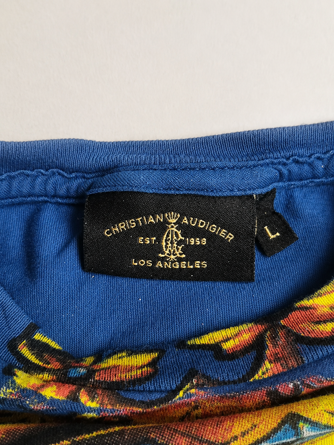 Christian Audigier Vintage Los Angeles T-Shirt  Y2K Skull Rhinestone Allover Print