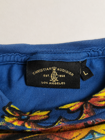 Christian Audigier Vintage Los Angeles T-Shirt  Y2K Skull Rhinestone Allover Print