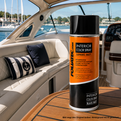Boot Yacht Farbspray Schwarz Matt 400ml Leder Kunststoff Renovierung