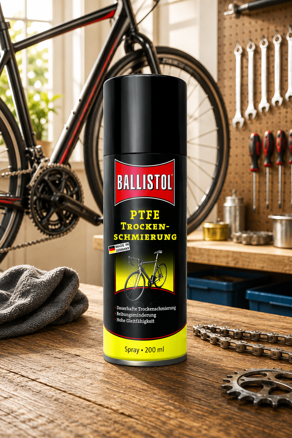 Ballistol PTFE Trockenschmierung Spray 200ml für Fahrrad 