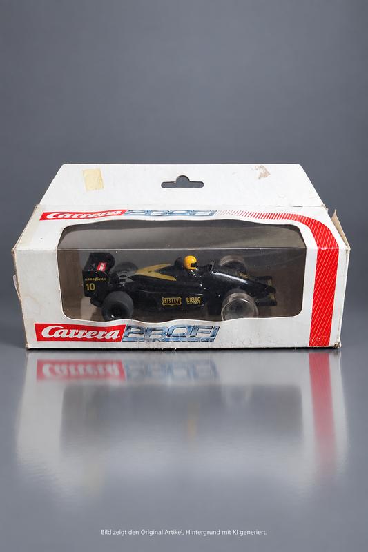 Carrera Profi Formel-1 Slotcar Nr. 10 Art. 71413 schwarz-gold Goodyear Sisley Riello Burners unbespielt in Originalverpackung