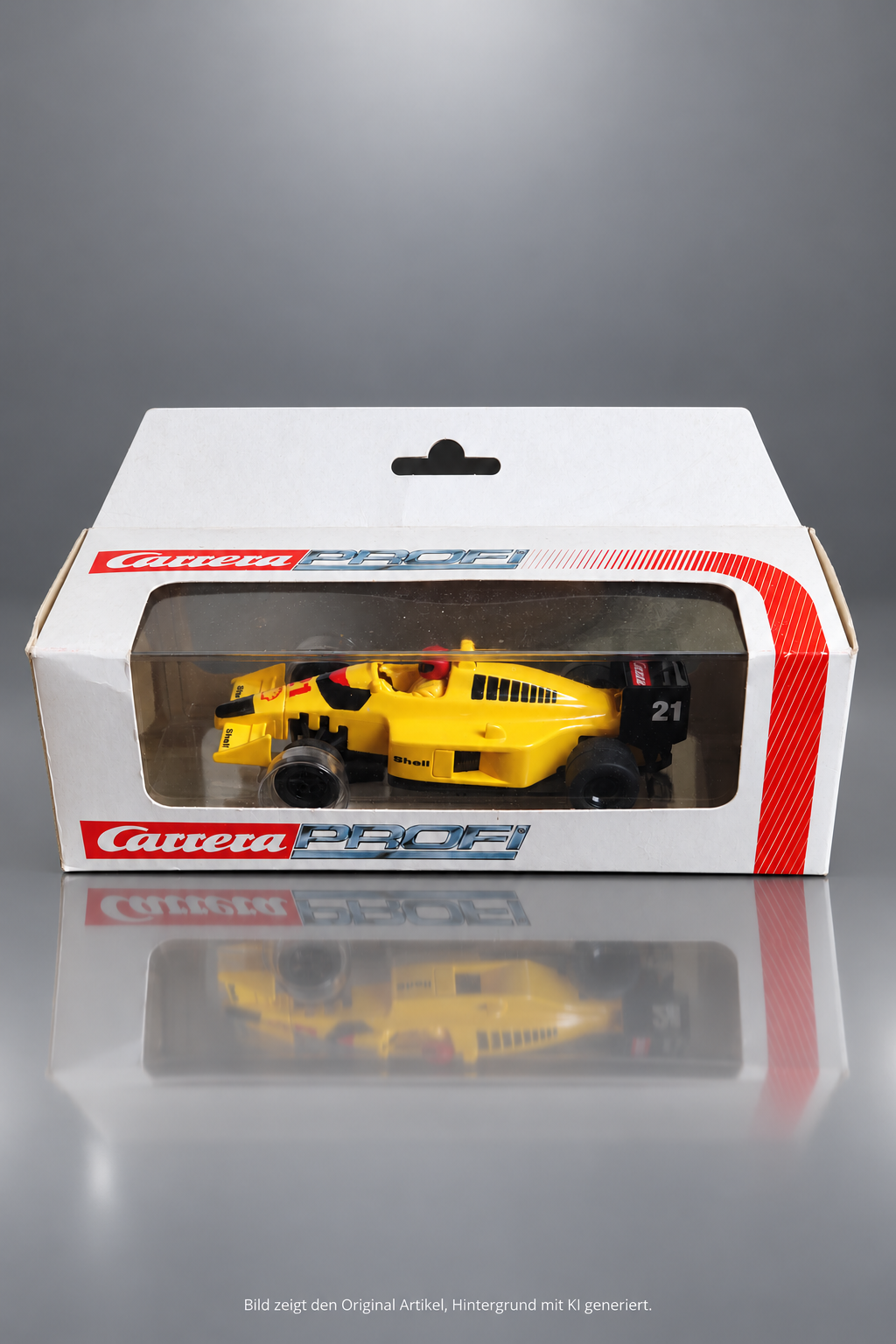 Carrera Profi Formel-1 Slotcar Nr. 21 Art. 71410 gelb Shell-Beschriftung unbespielt in Originalverpackung