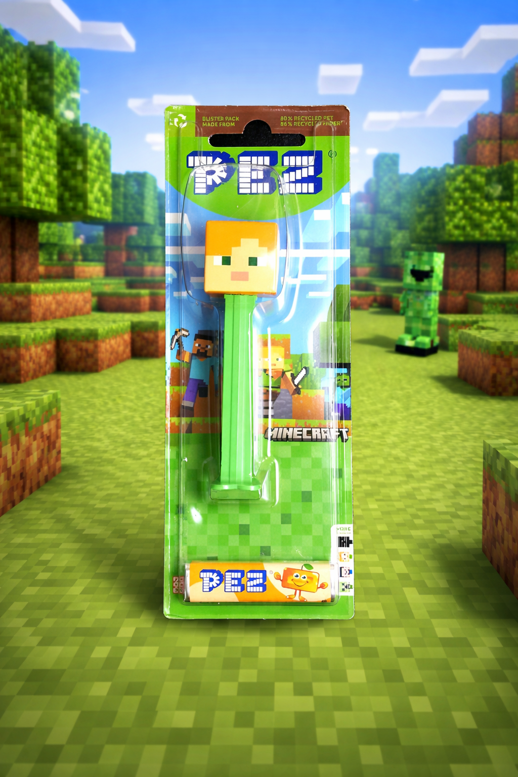 PEZ Spender Minecraft Alex – Neu & OVP, mit PEZ Bonbons 8,5 g, MHD 03/2027