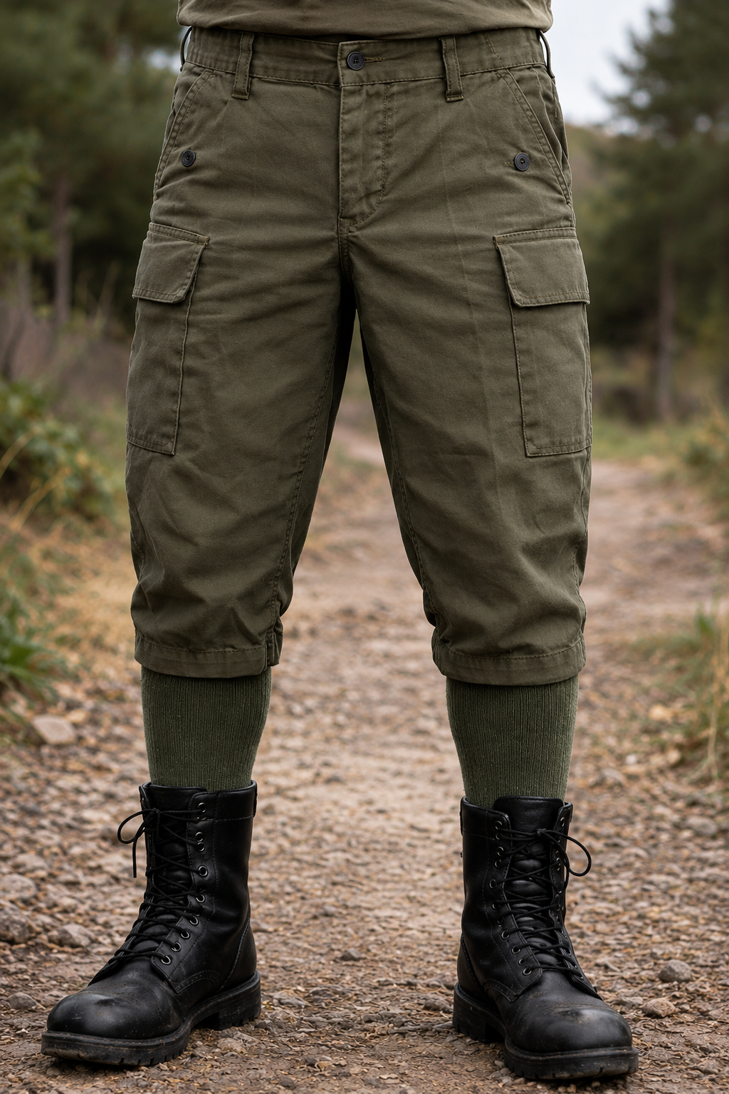 Originale Bundeswehr Kniebundhose Moleskin 3/4 in Oliv