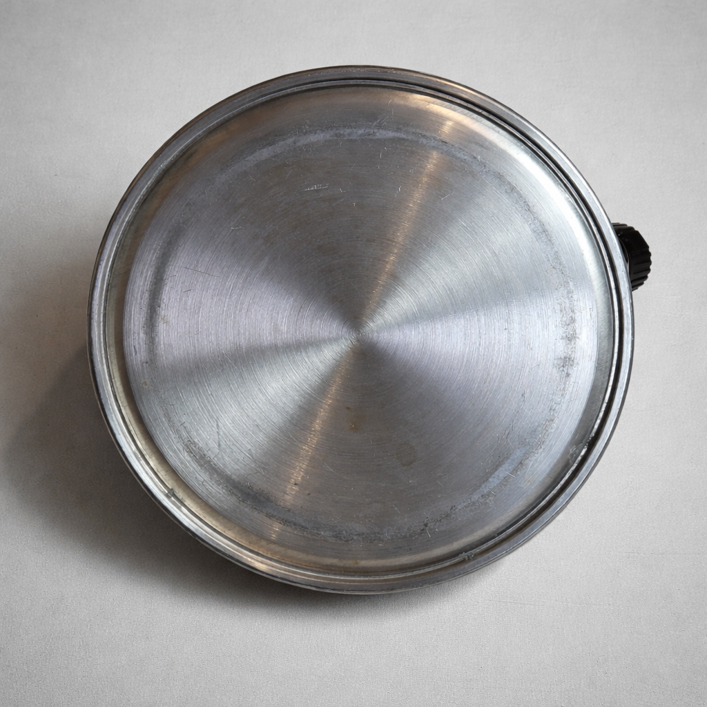 Vintage Wasserkessel mit Kesselpfeife Ø 20 cm Edelstahl Original 70er Jahre