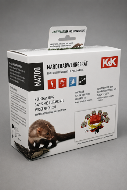 K&K M4700 Das KOMPLETTE Marderabwehrgerät: Marderschutz Ultraschall Hochspannung Neu