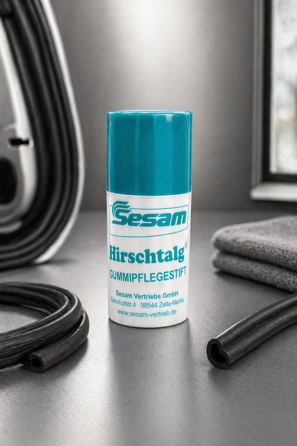 „Hirschtalg Gummipflegestift von Sesam, 25 ml – zur Pflege und Konservierung von Gummidichtungen an Auto, Fenster, Tür und Kühlgeräten"