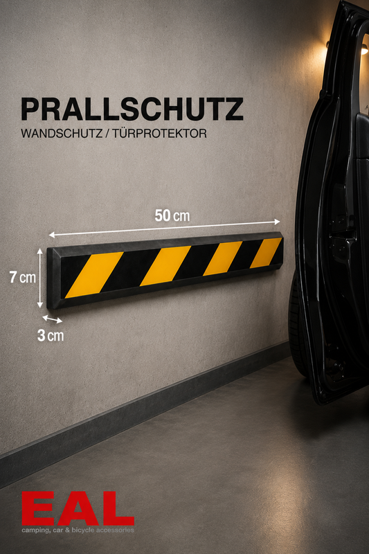 EAL Prallschutz Wandschutz Türprotektor schwarz-gelb, 50×7×3 cm