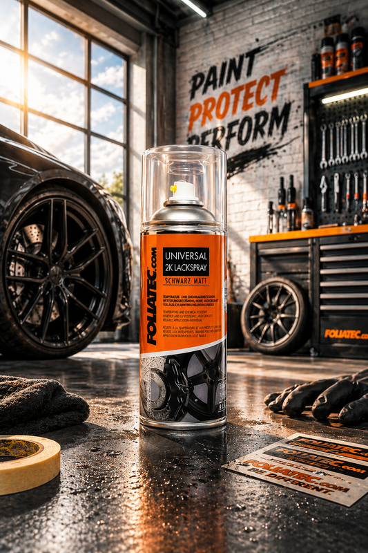 Foliatec Universal 2K Lackspray Schwarz Matt 400ml 