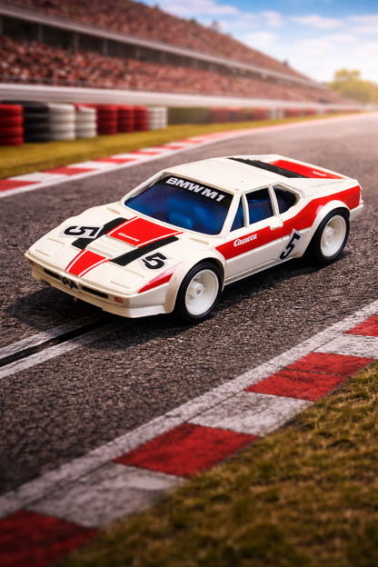 Carrera Profi Car Racing BMW M1 weiß Slot Car 1:40 Auto Rennwagen Vintage