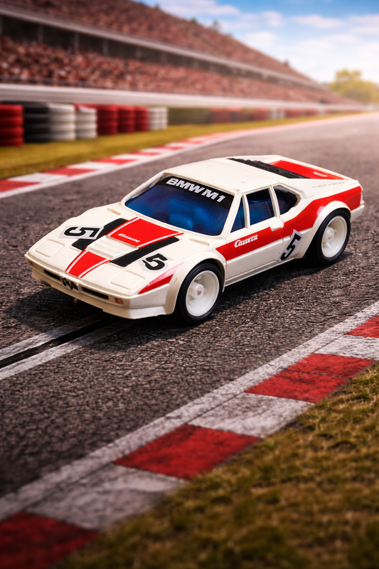 Carrera Profi Car Racing BMW M1 weiß Slot Car 1:40 Auto Rennwagen Vintage