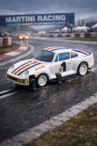 Carrera Servo 140 V3 Porsche 959 Slotcar 1:40 weiß Vintage – Gebraucht