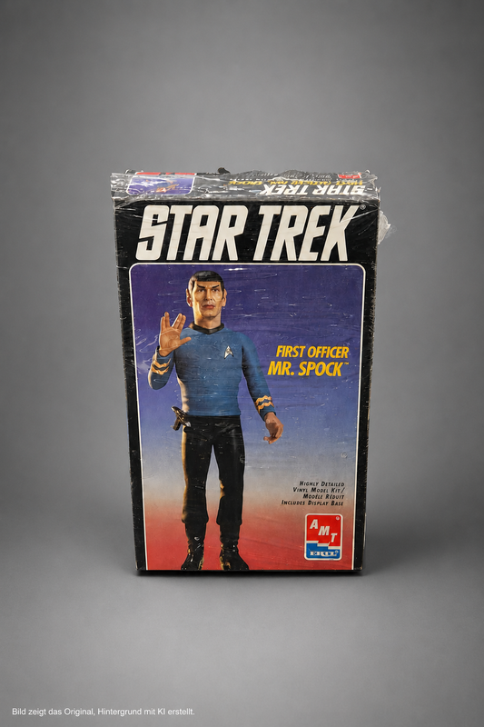 AMT ERTL Star Trek – First Officer Mr. Spock Vinyl-Modellbausatz (1994), original verschweißte Verpackung, Frontansicht