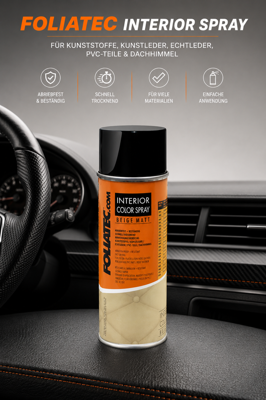 Foliatec Interior Color Spray Beige matt 400ml Leder Kunststoff PVC 2004