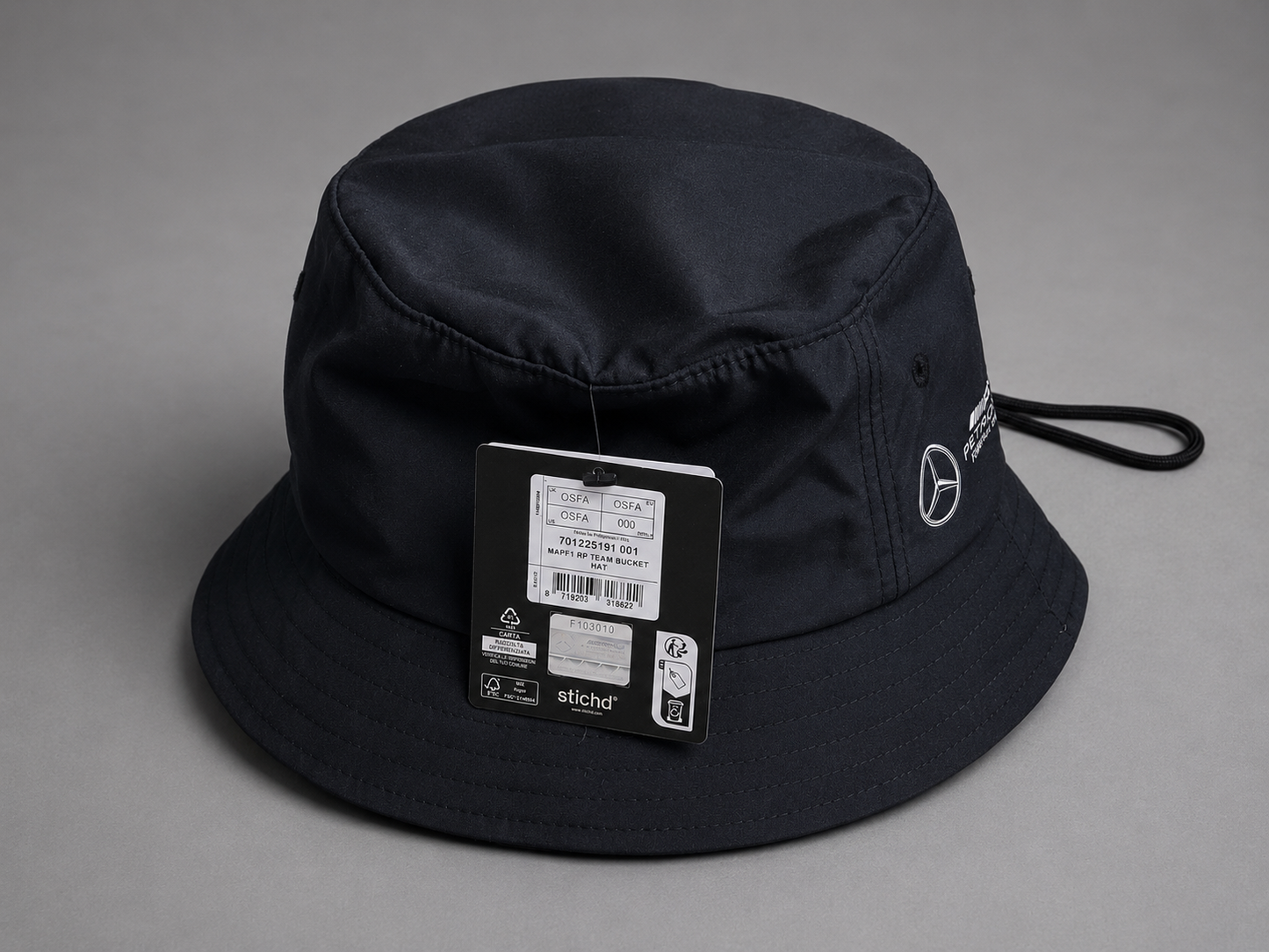 Mercedes Benz AMG Petronas Formula One Team Angler Hut Bucket Hat Schwarz