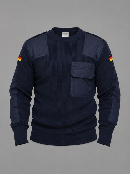 NEUWARE Original Bundeswehr Pullover Marine / Dienstpullover – Größe 46 Blau