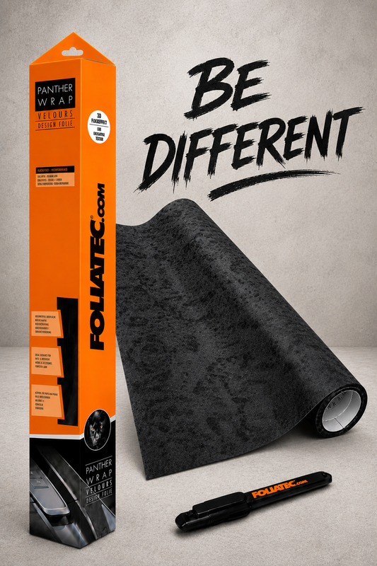 Foliatec COCKPIT Designfolie Alcantara Optik, schwarz 75 x 140 cm Panther Wrap