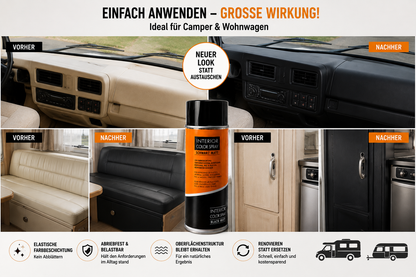 Wohnmobil Camper Farbspray Schwarz Matt Kunststoff Kunstleder Leder PVC 400ml
