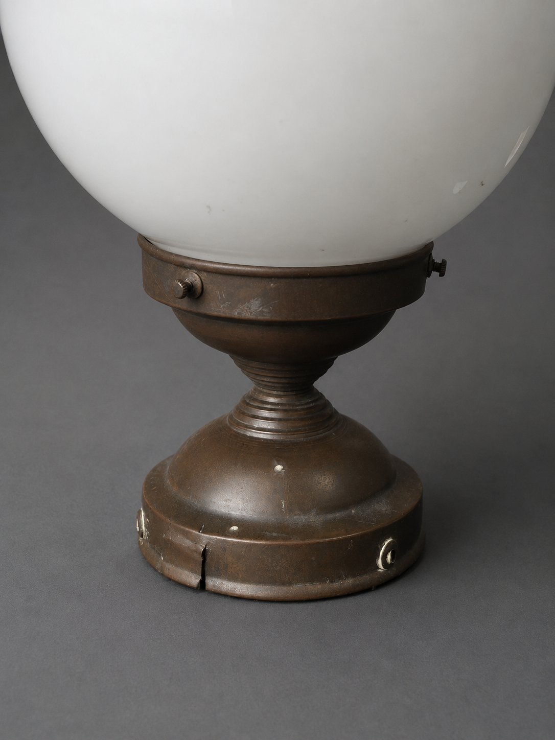 Vintage Deckenlampe Milchglas Kugellampe mit Blumenmuster 50er 60er Opalglas