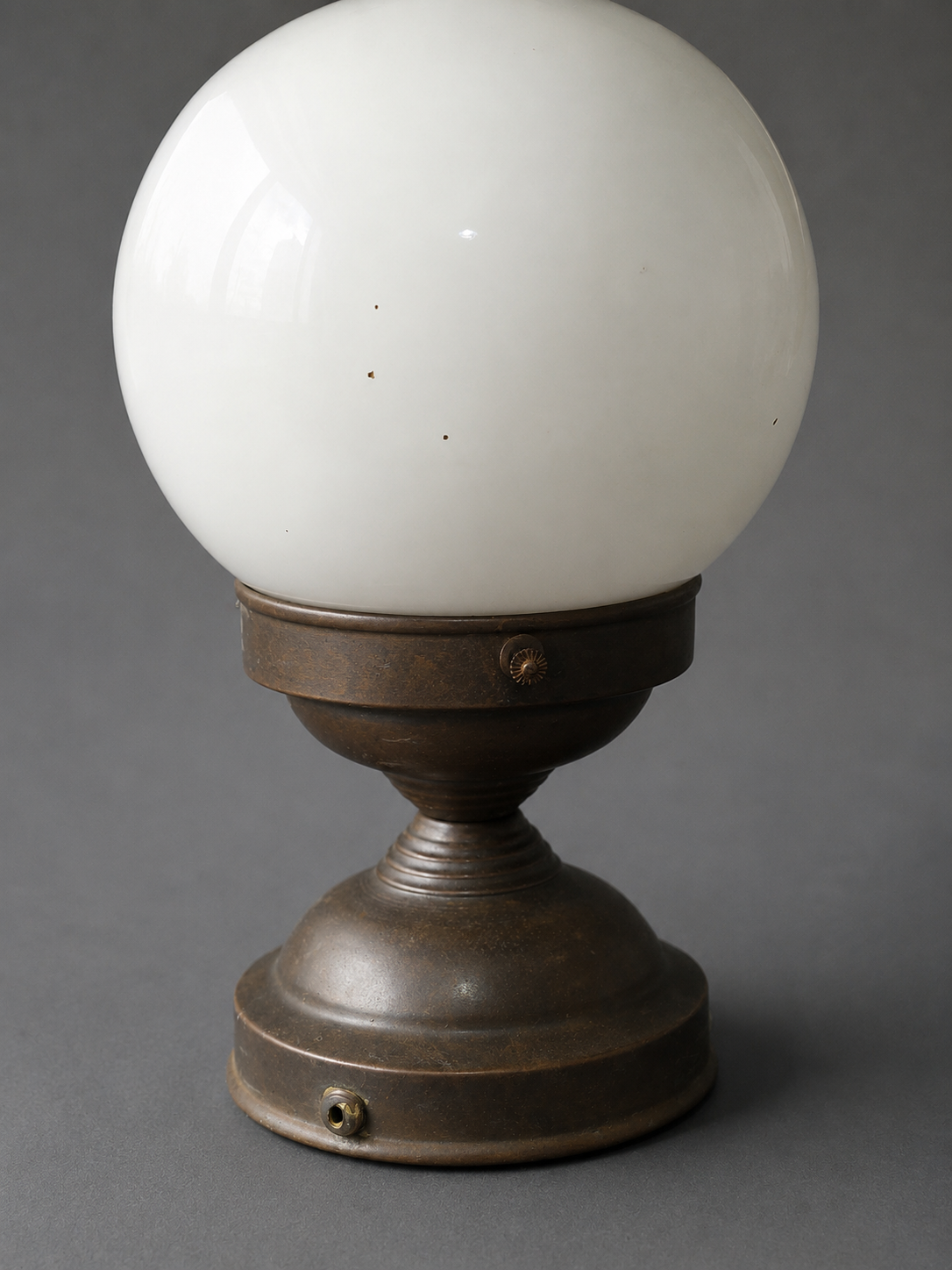 Vintage Deckenlampe Milchglas Kugellampe mit Blumenmuster 50er 60er Opalglas