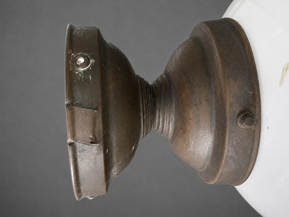 Vintage Deckenlampe Milchglas Kugellampe mit Blumenmuster 50er 60er Opalglas