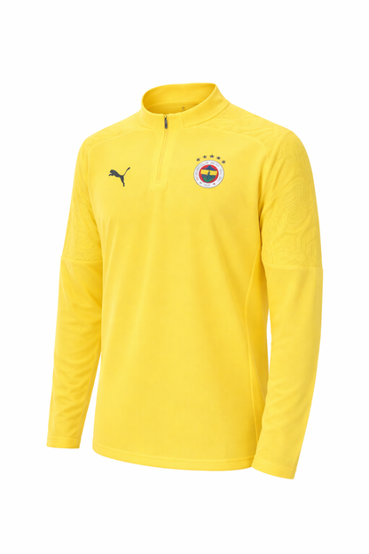 PUMA Fenerbahce Istanbul 1/4 Zip Trainingsshirt Herren Gelb DryCELL NEU Shirt