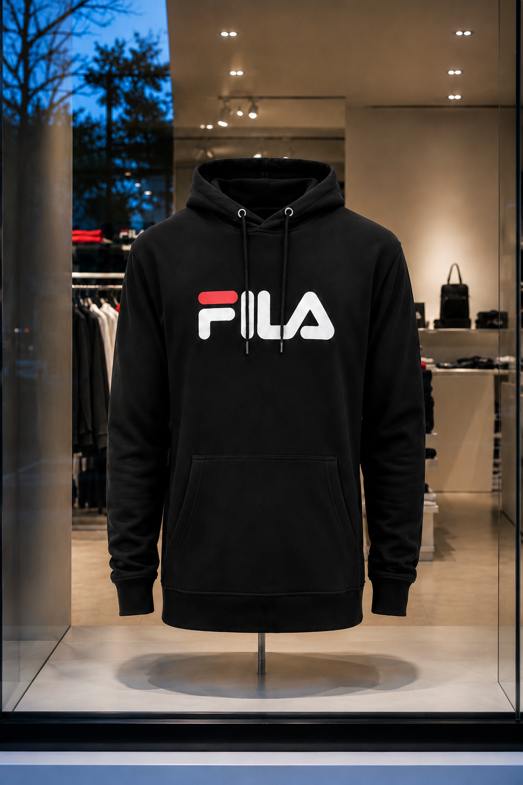 FILA Barumini Hoodie Schwarz Kapuzenpullover Sweatshirt Pullover mit Logo Neu mit Etikett