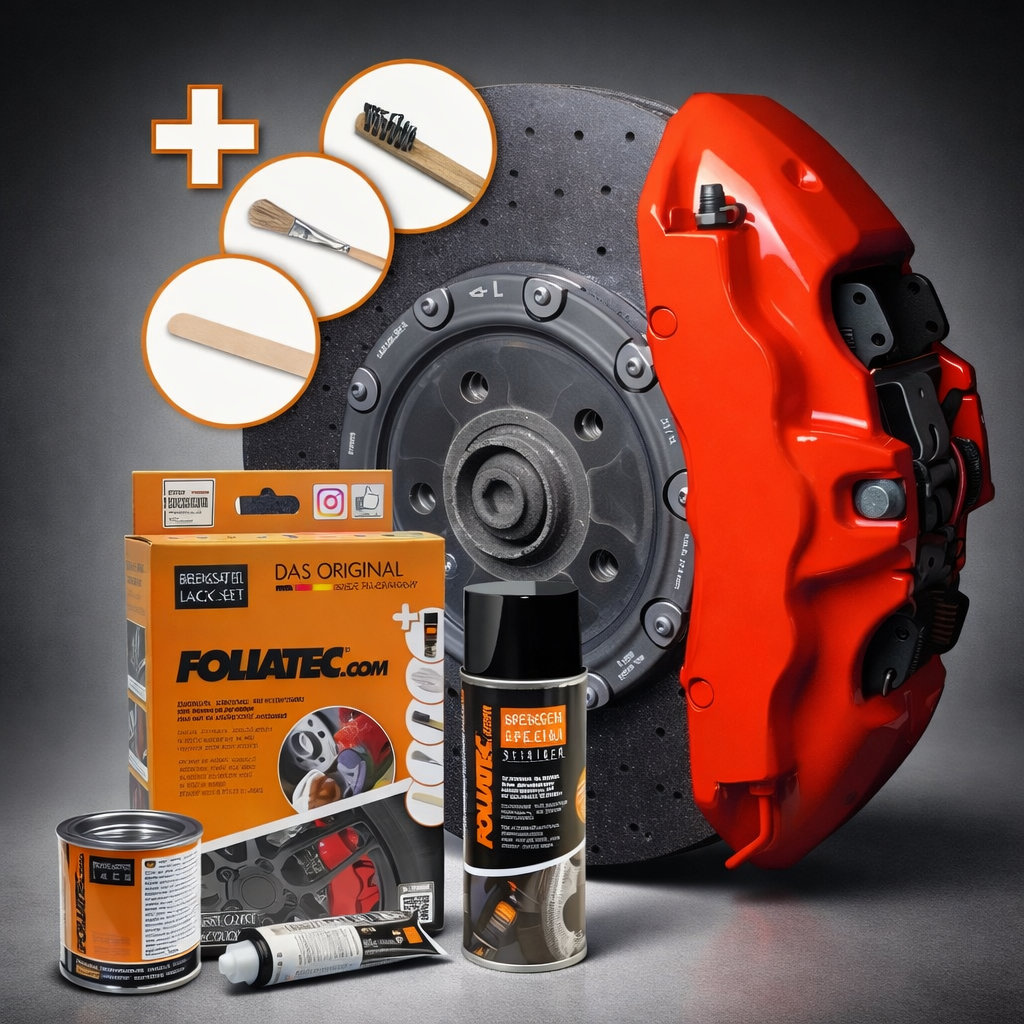 Foliatec Bremsattellack Performance Rot 2194 – Produktansicht Set