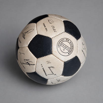 Vintage DFB Fußball Echtleder WM Mexiko 1986 Deutschland Faksimile Autogramme
