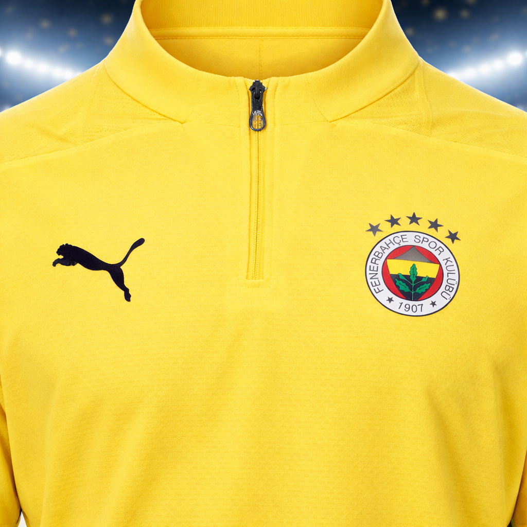 PUMA Fenerbahce Istanbul 1/4 Zip Trainingsshirt Herren Gelb DryCELL NEU Shirt