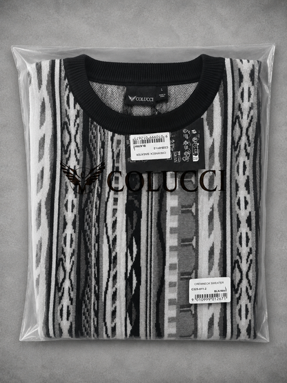 Lässiges Carlo Colucci Herren Sweatshirt – Schwarz/Weiß Muster