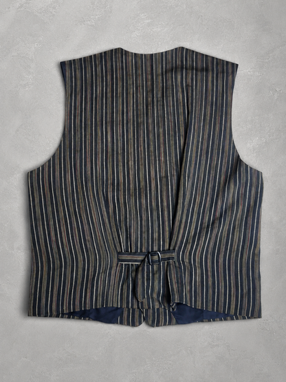 CINQUE Real Vintage Herrenweste Nadelstreifen 90er Jahre Schurwolle Leinen Made in Italy