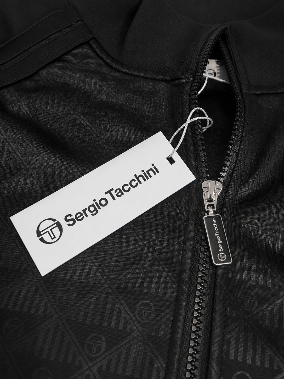 Sergio Tacchini Trainingsjacke Herren Schwarz Trackjacke Monogramm Jacke Neu