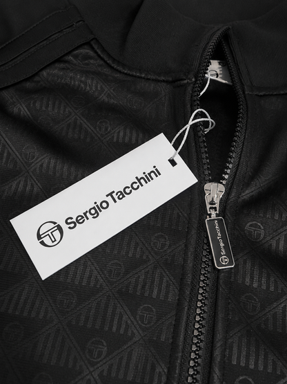 Sergio Tacchini Trainingsjacke Herren Schwarz Trackjacke Monogramm Jacke Neu